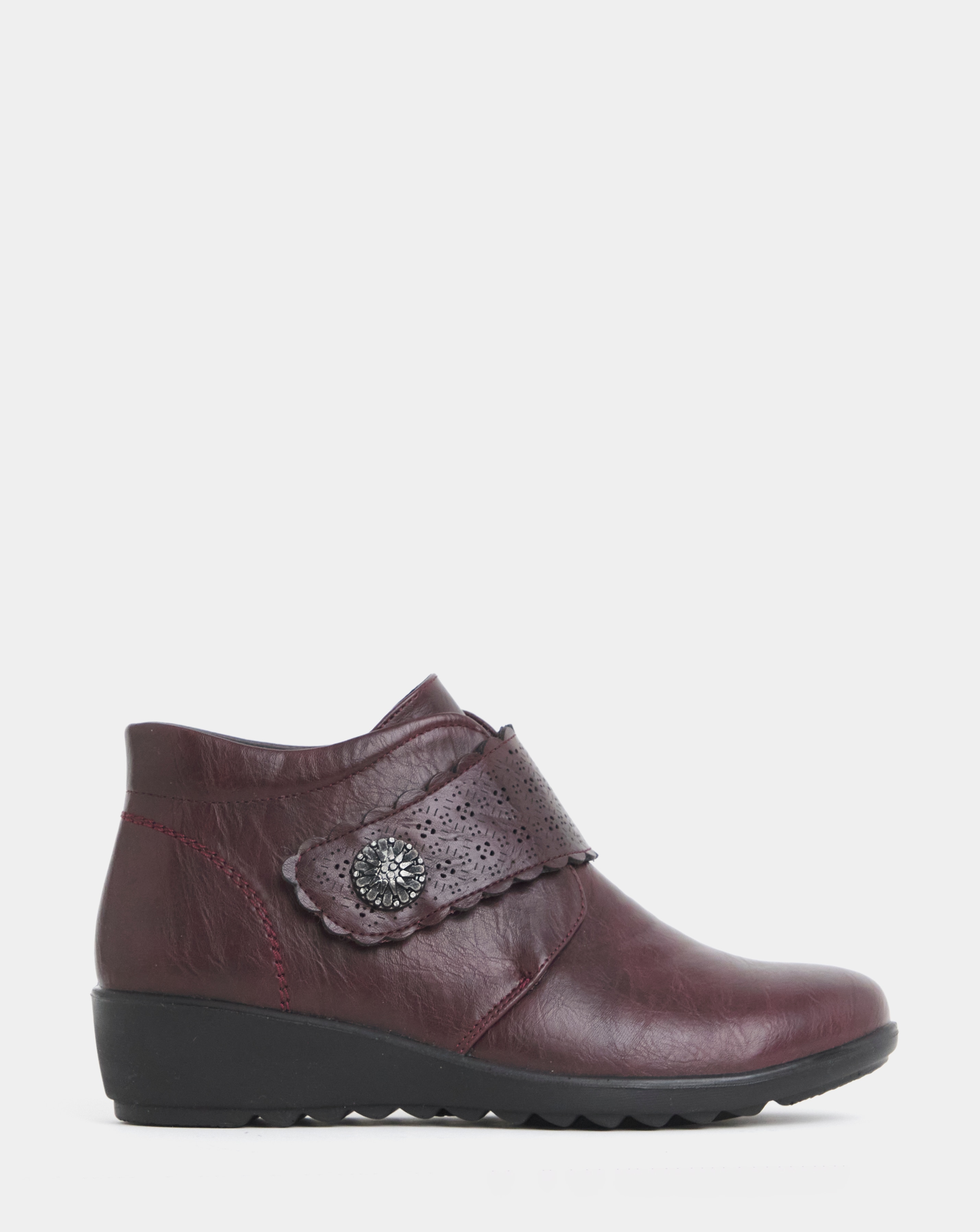 New In - Laser Cut Floral Wedge Boots Wide
