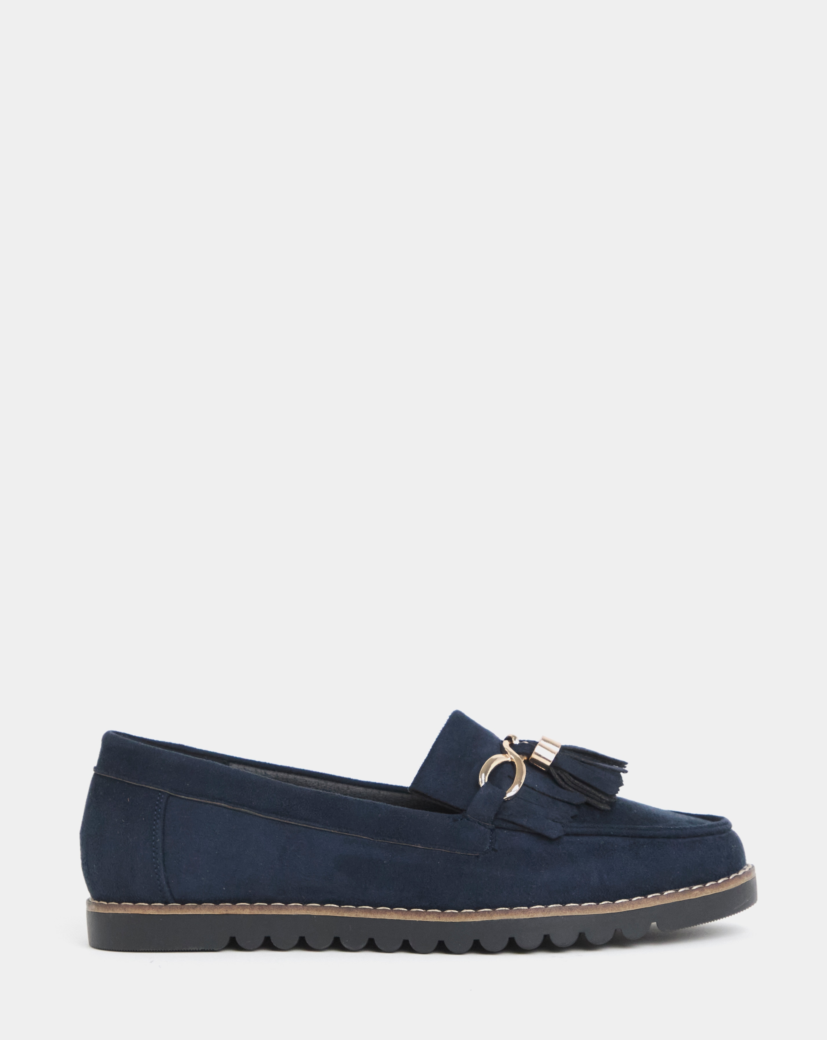 New In - Tassle Chain Trim Flat Loafers Wide