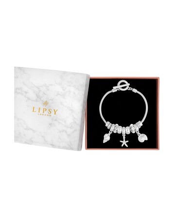 Lipsy Silver Coastal Charm Bracelet - Gift Boxed