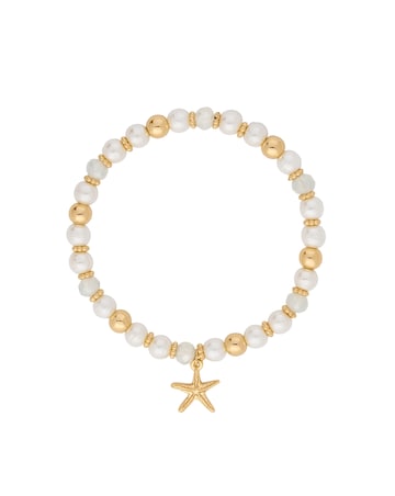 Lipsy Gold Beaded Charm Coastal Bracelet - Gift Boxed