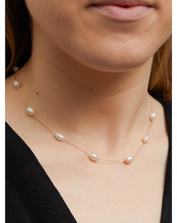 Jon Richard Gold Plated Fine Chain And Freshwater Pearl Necklace