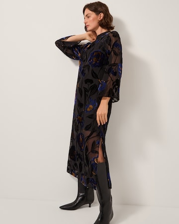 Monsoon Giselle Sheer Floral Midi Dress