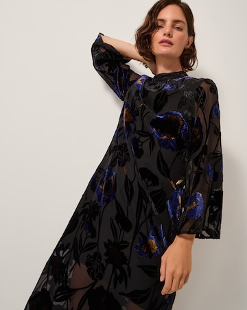 Monsoon Giselle Sheer Floral Midi Dress