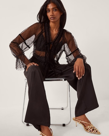 Monsoon Lina Sheer Polka Dot Lace Blouse