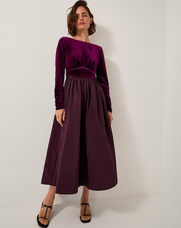 Monsoon Vita Velvet Midi Dress