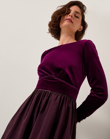 Monsoon Vita Velvet Midi Dress