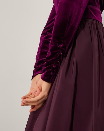Monsoon Vita Velvet Midi Dress
