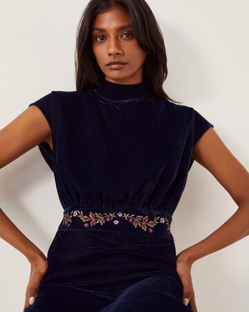 Monsoon Grace Velvet Midi Dress