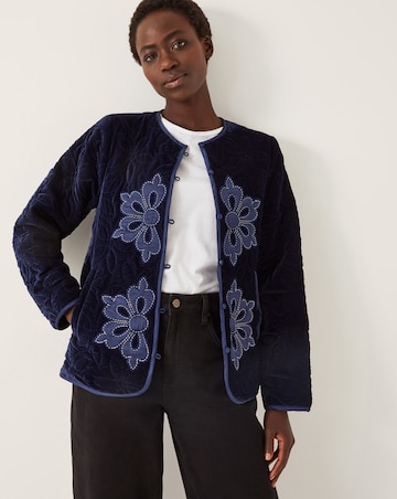 Monsoon Delilah Velvet Quilted Jacket