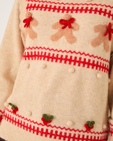 Monsoon Bess Gingerbread Man Knit Jumper