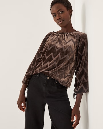 Monsoon Keisha Geometric Velvet Top