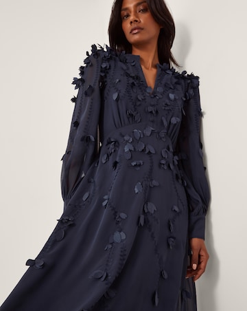 Monsoon Gwen Long Sleeve Midi Dress