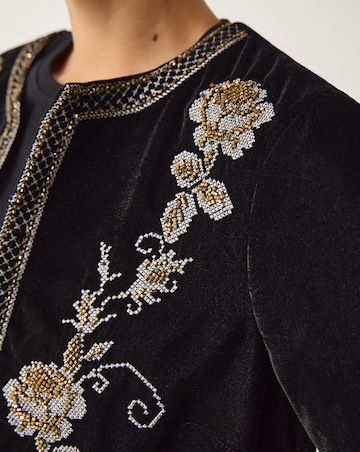 Monsoon Heather Floral Velvet Jacket