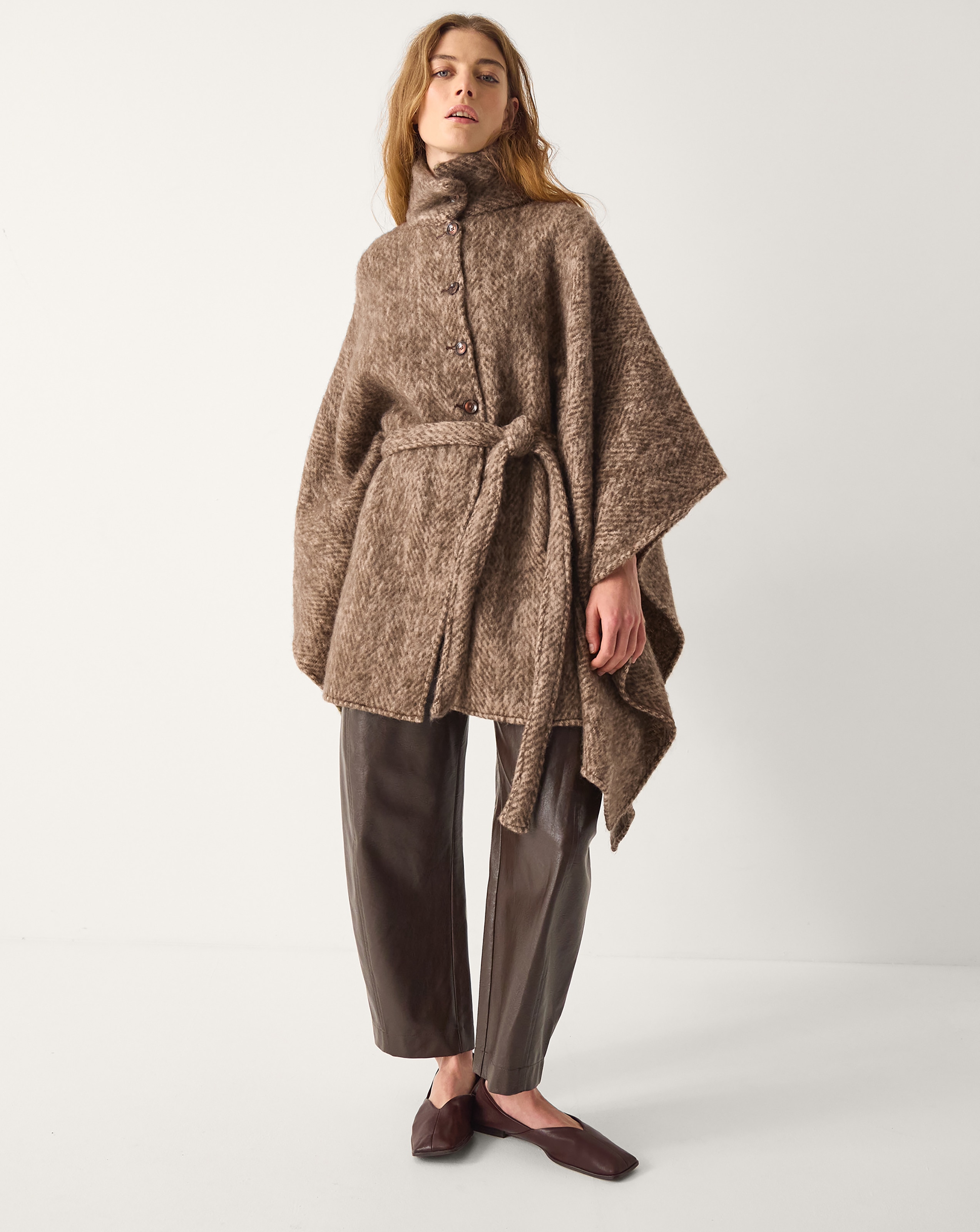 Monsoon Cara Herringbone Knit Cape