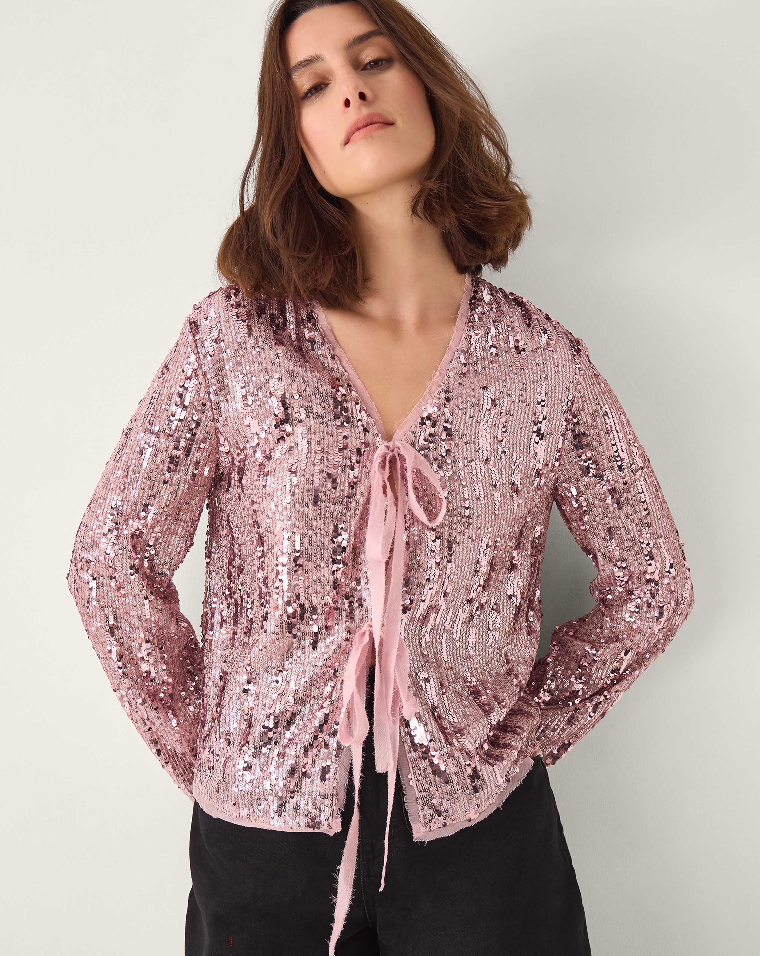 New In - Monsoon Tabi Tie Sequin Jacket