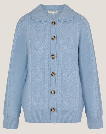 Monsoon Kat Floral Cable Knit Cardigan