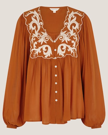 Monsoon Jenna Embroidered Blouson Blouse