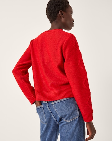 Monsoon Evie Bow Cable Knit Cardigan