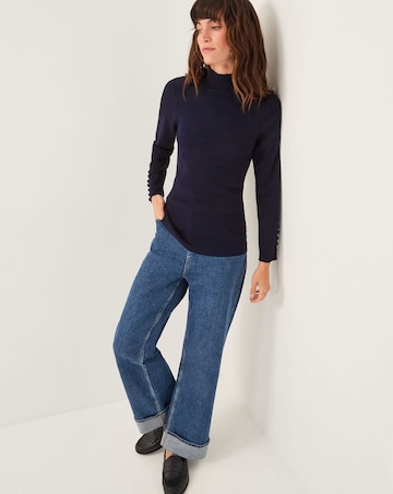 Monsoon Ruby Ribbed Polo Neck Jumper