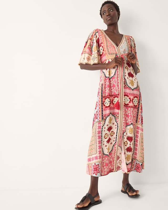 Monsoon Patti Flutter Sleeve Maxi Dress