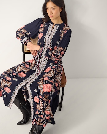 Monsoon Rosalie Floral Print Midi Dress