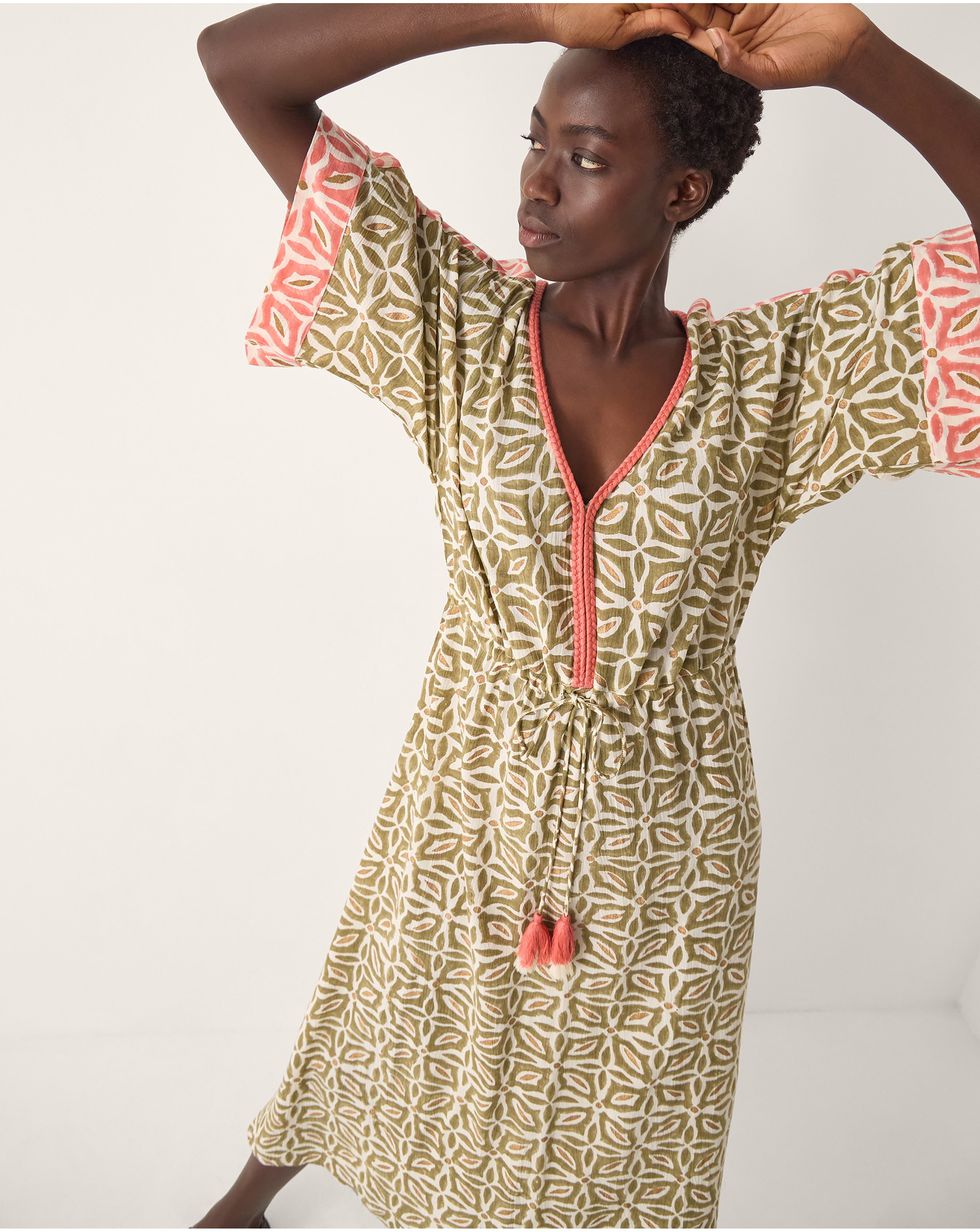 Monsoon Elma Print Midi Beach Dress | JD Williams