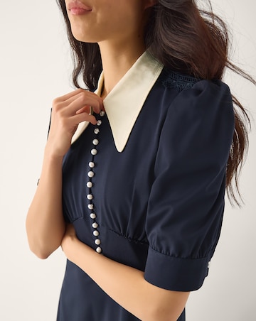 Monsoon Clay Collar Jersey Midi Dress