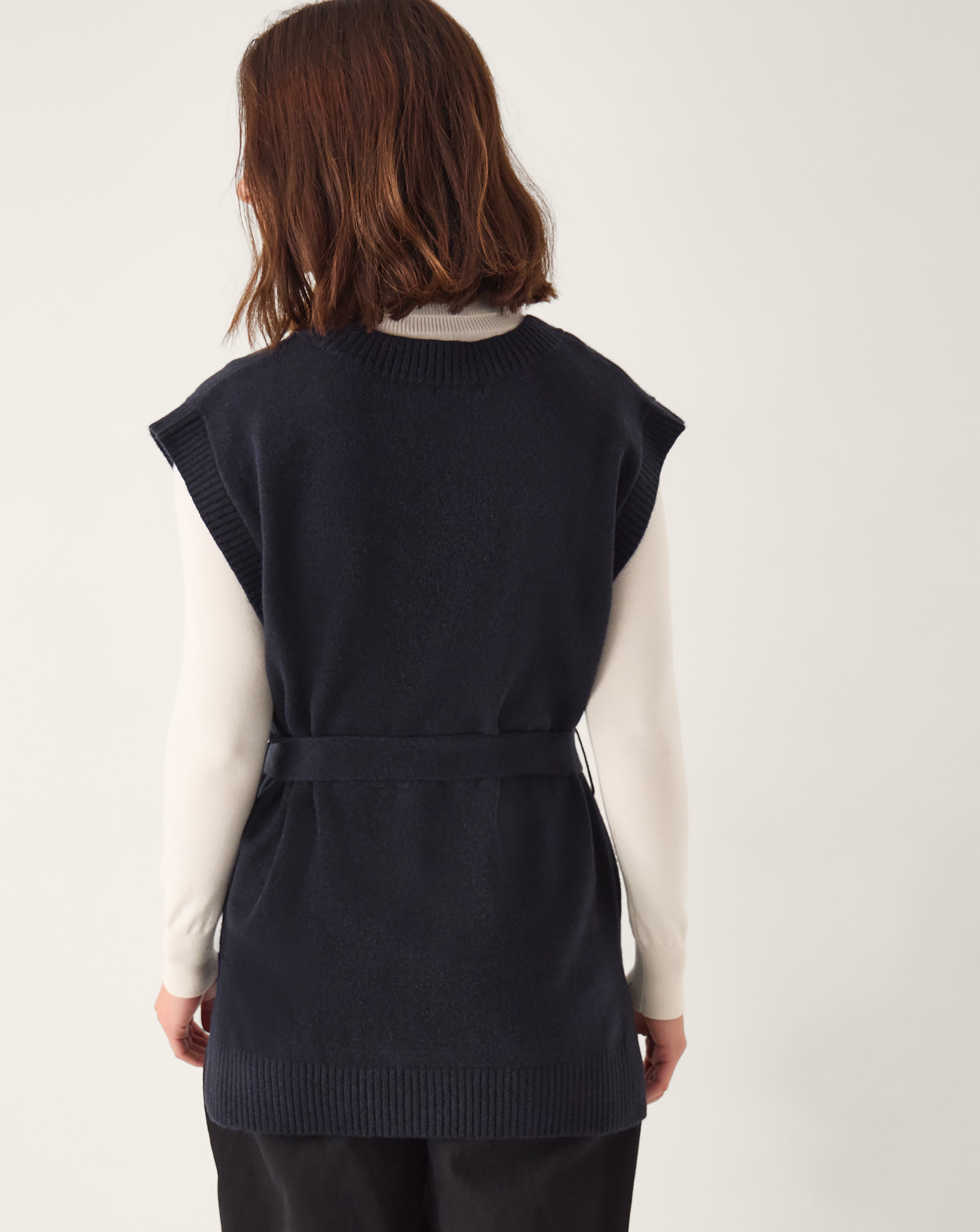 New In - Monsoon Cohen Tie Waist Cable Knit Vest