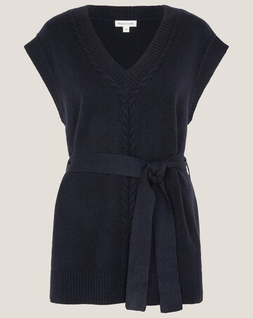 Monsoon Cohen Tie Waist Cable Knit Vest