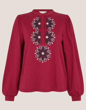 Monsoon Esme Embroidered Jersey Blouse