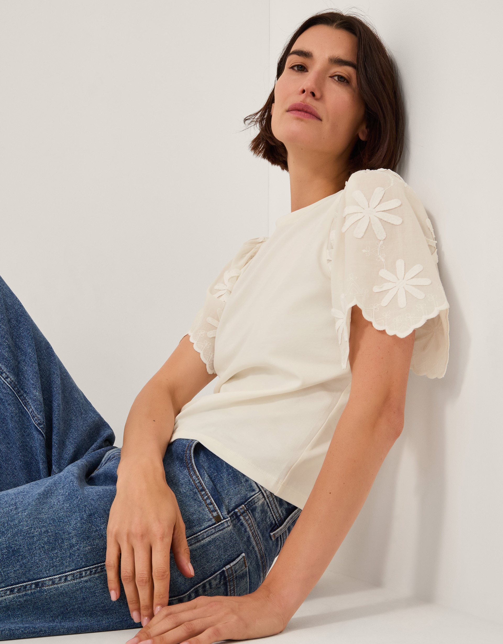 New In - Monsoon Mel Sleeve Jersey T-Shirt