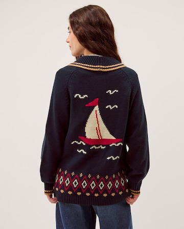 Monsoon Sapna Intarsia Sailor Cardigan