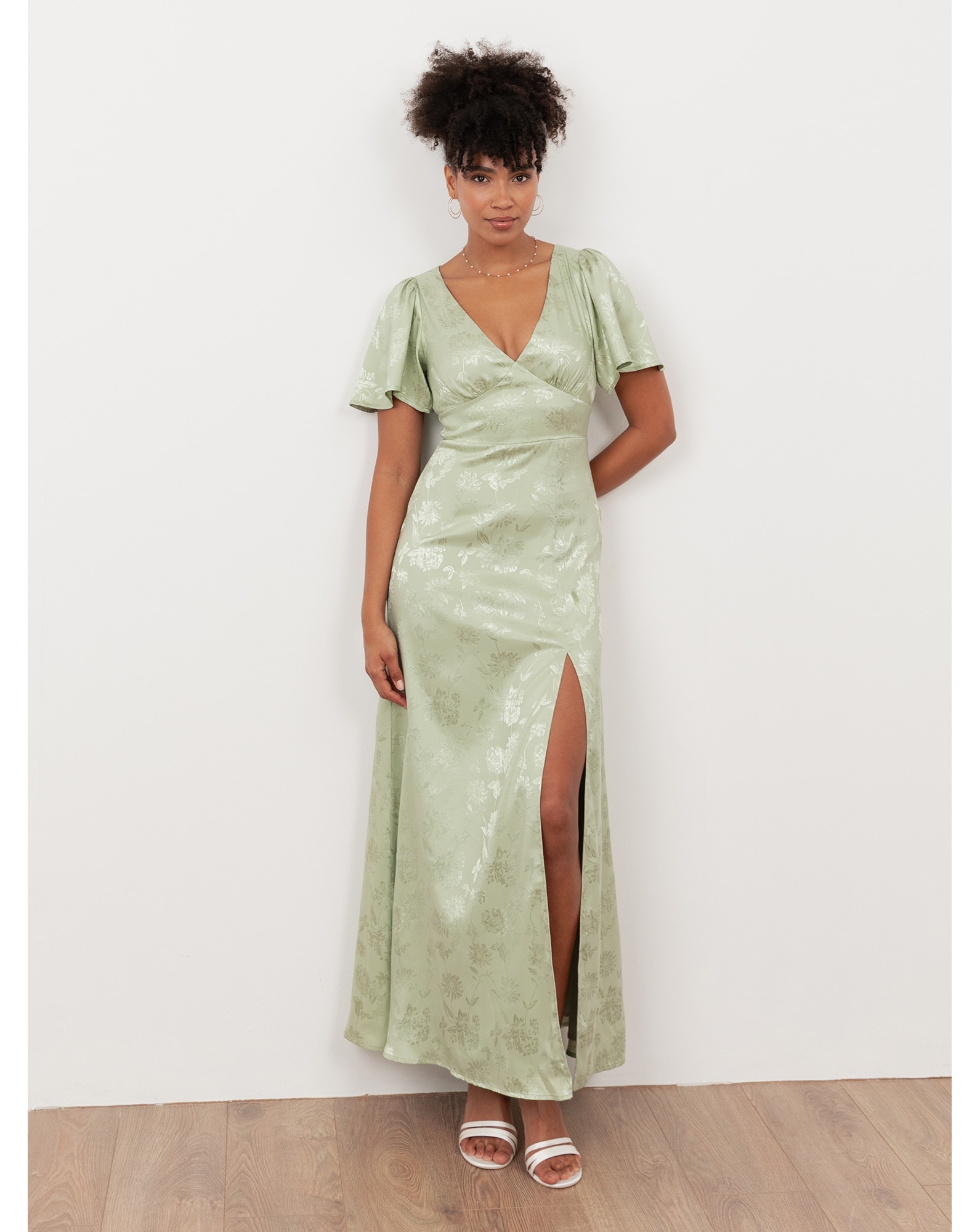 Maya Deluxe Jacquard Fabric Dress