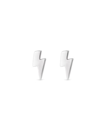 Simply Silver Sterling Silver 925 Polished Lightening Bolt Stud Earrings