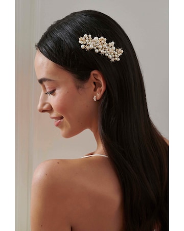 Jon Richard Gold Plated Star And Pearl Hair Comb