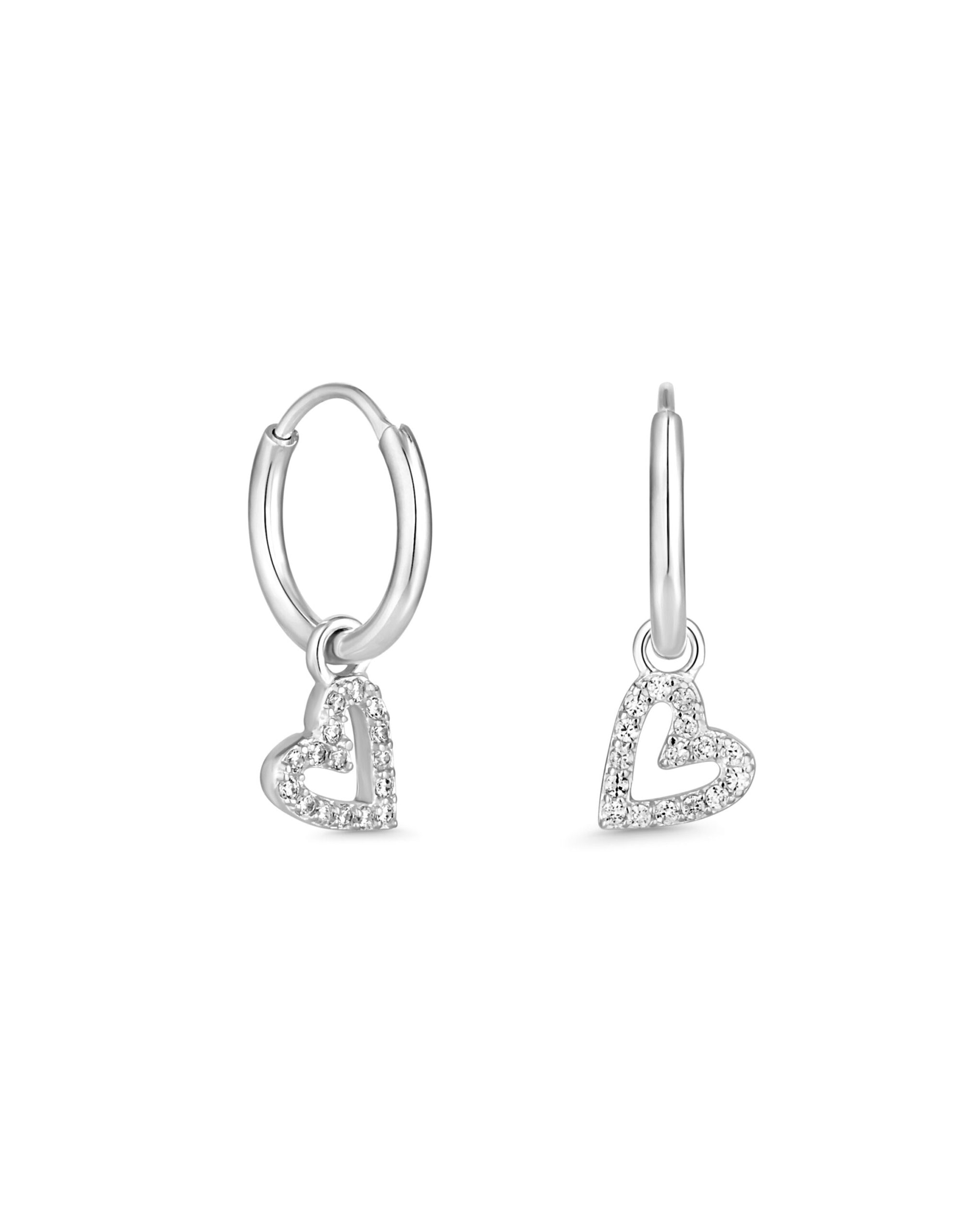 Simply Silver Mini Heart Hoop Earrings
