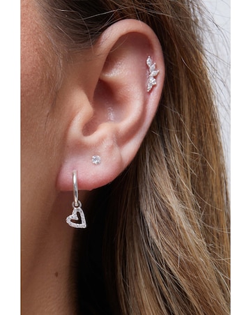 Simply Silver Sterling Silver 925 Mini Heart Hoop Earrings