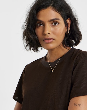 Simply Be Khaki Cord Hybrid Short Sleeve Mini T-Shirt Dress