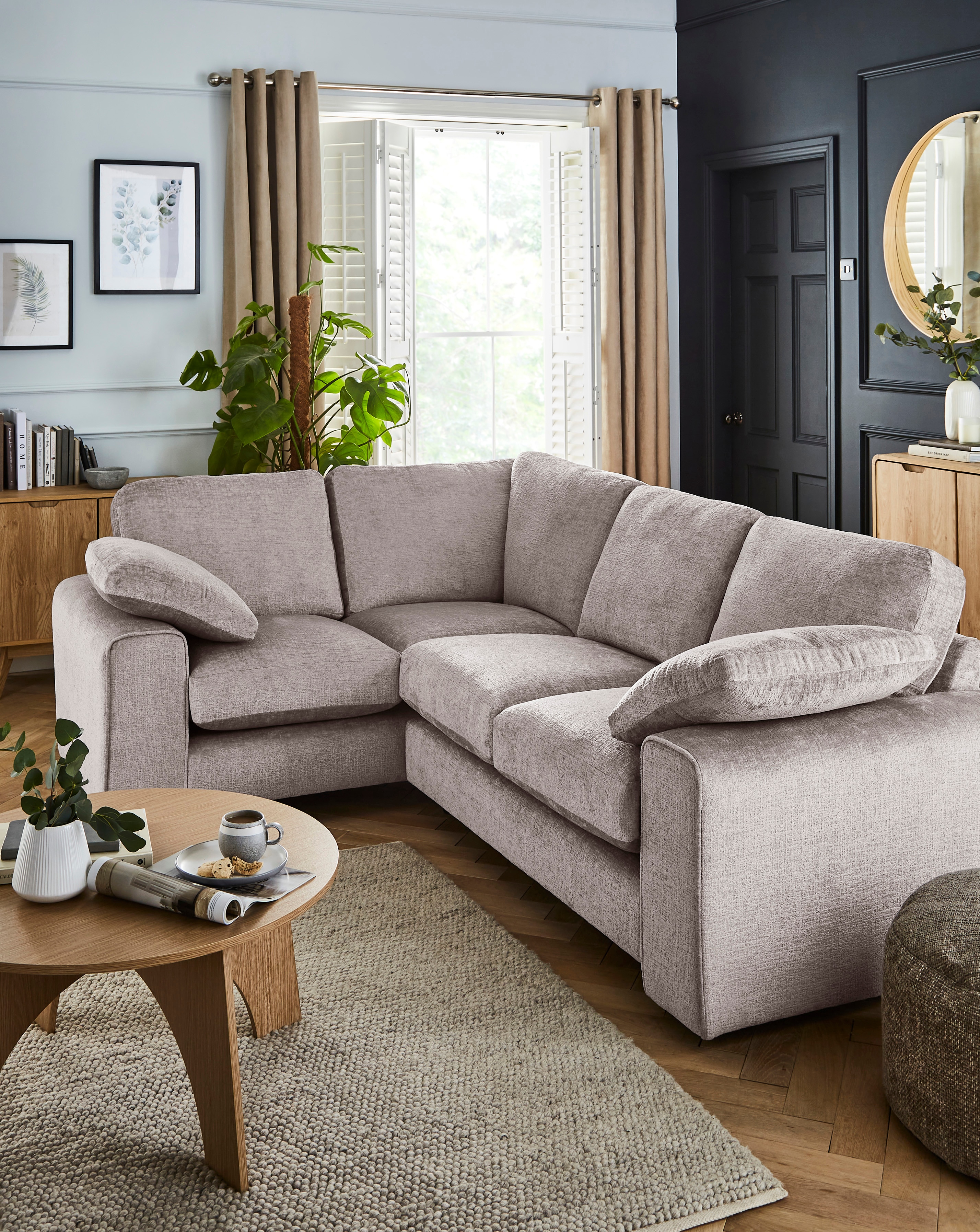 Hunter Chenille Left Hand Corner Sofa