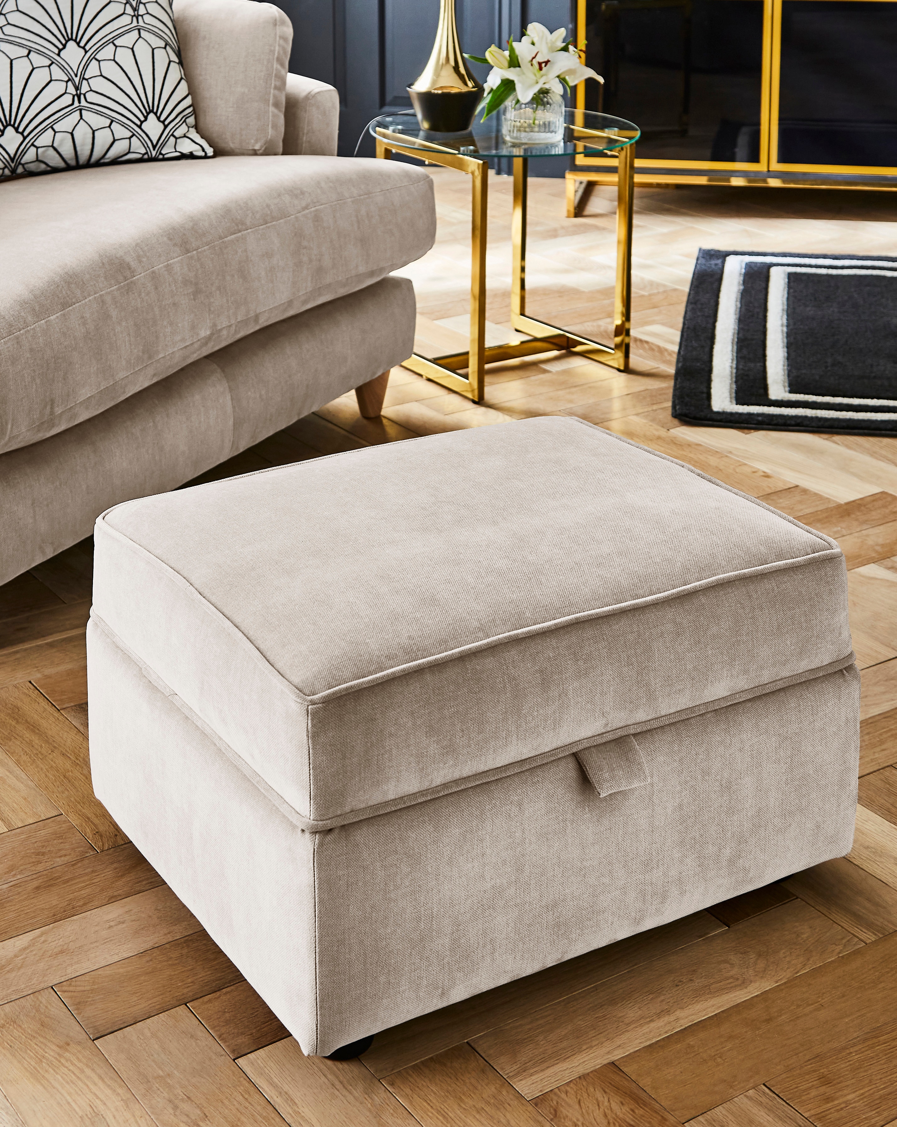 Joanna Hope Tilly Storage Footstool - Cream