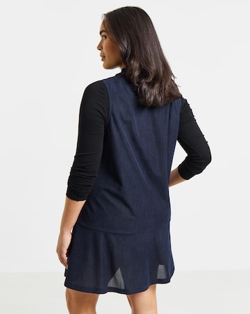 Simply Be Navy Cord Flippy Mini Dress