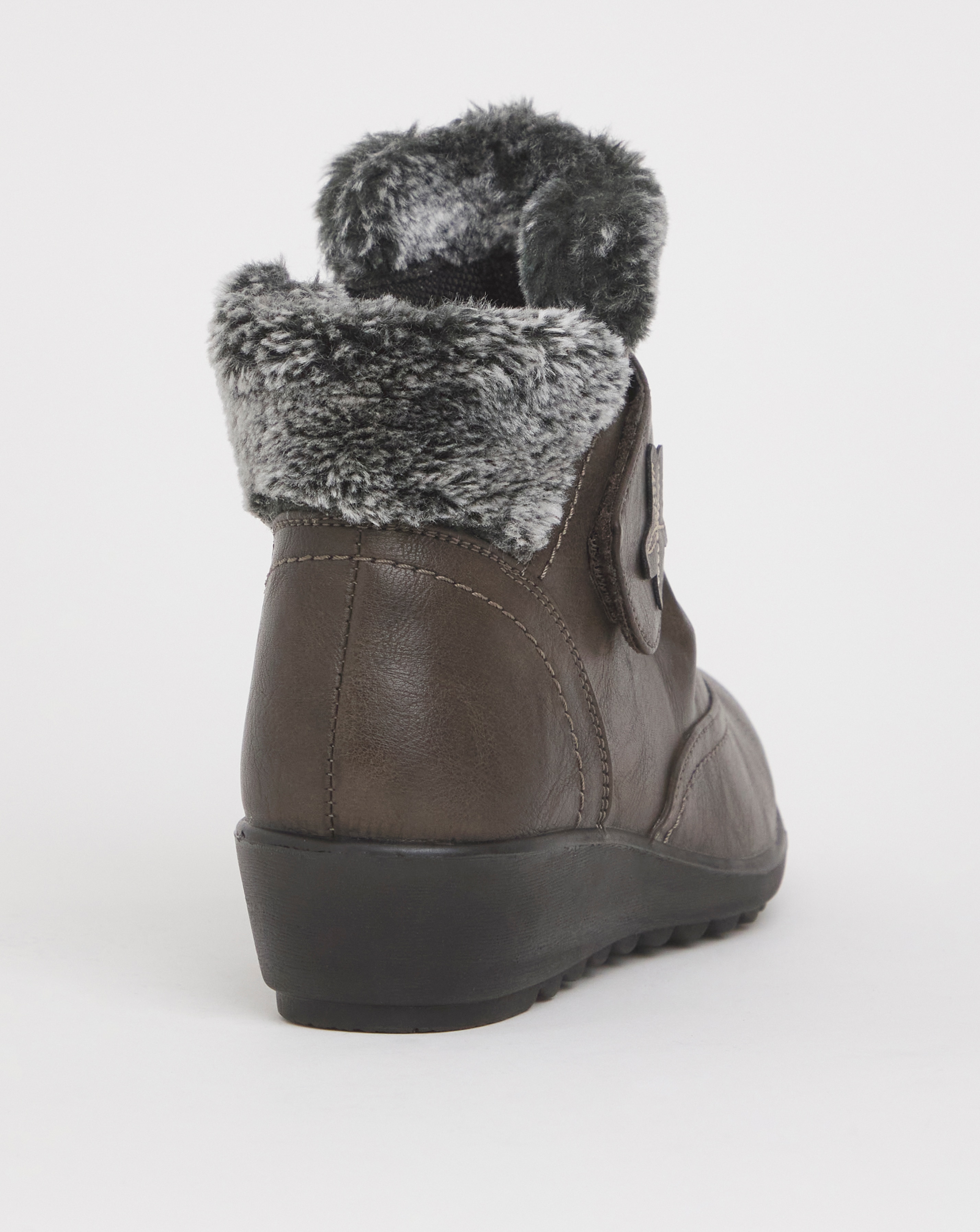 Cushion Walk Faux Fur Ankle Boot Wide E Fit JD Williams