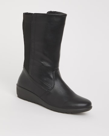 Cushion Walk Elastic Detail Mid Boot Wide E Fit