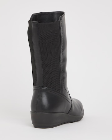 Cushion Walk Elastic Detail Mid Boot Wide E Fit