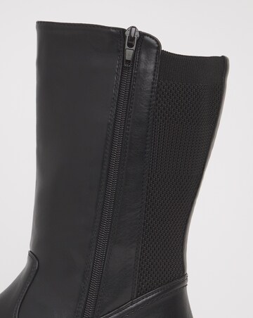Cushion Walk Elastic Detail Mid Boot Wide E Fit
