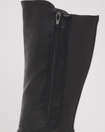 Cushion Walk Stretch Mid Leg Boot Wide E Fit Curvy Plus Calf