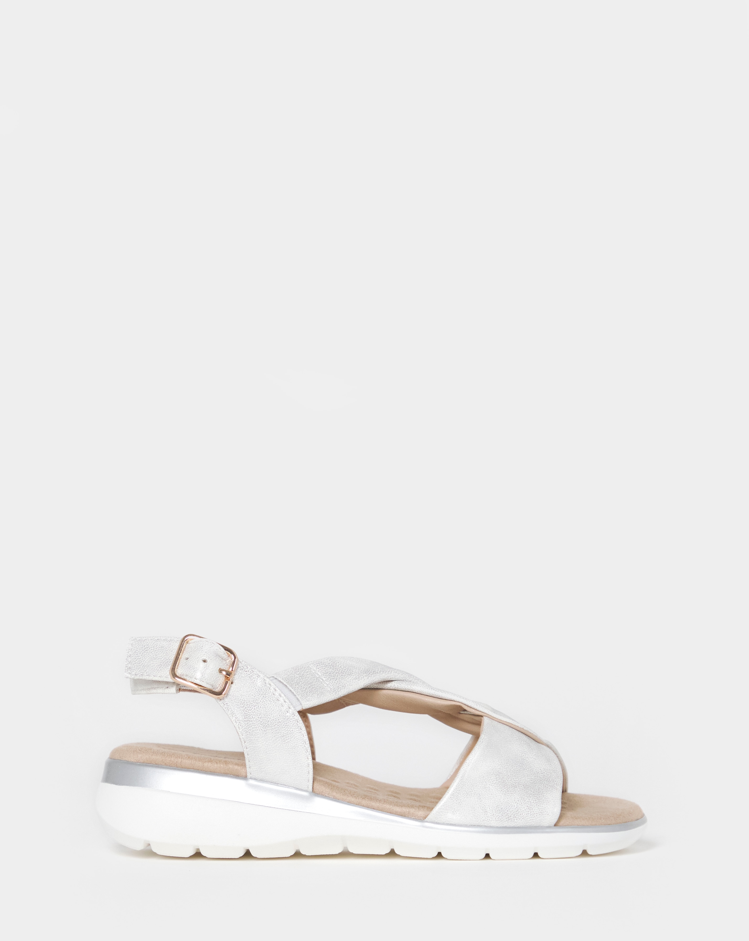 New In - Cushion Walk Shimmer Cross Sandals E Fit