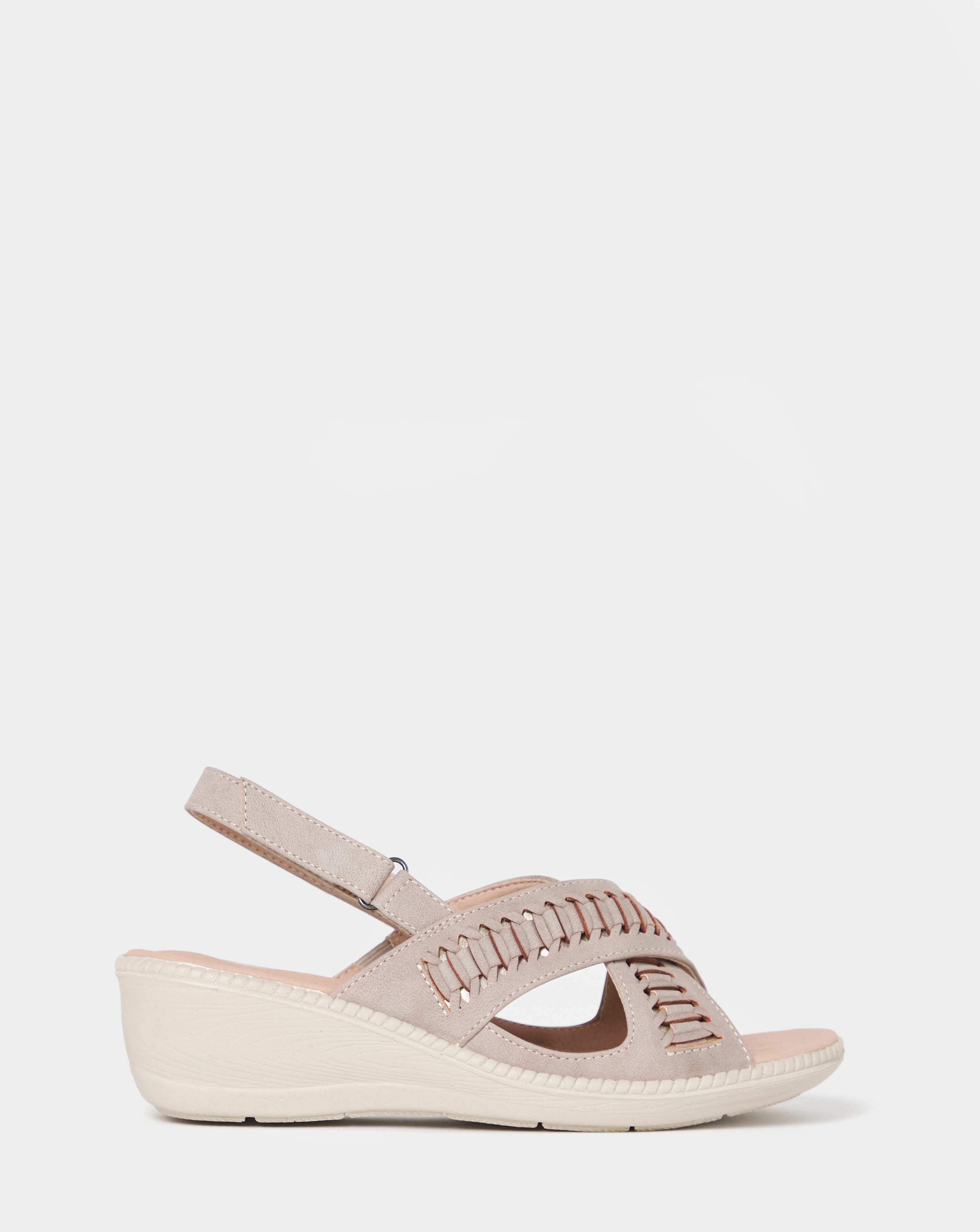 New In - Cushion Walk Woven Wedge Sandals E Fit