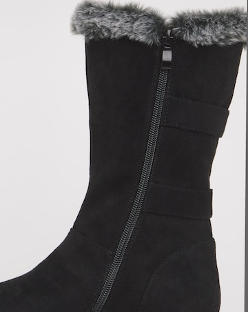 Cushion Walk Lined Winter Boot With Buckle Crepe Sole Extra Wide EEE Fit