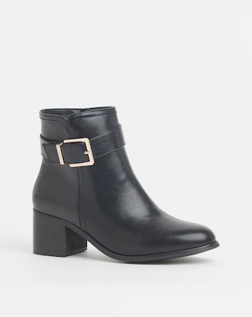 Cushion Walk Block Heel Buckle Boot Extra Wide EEE Fit